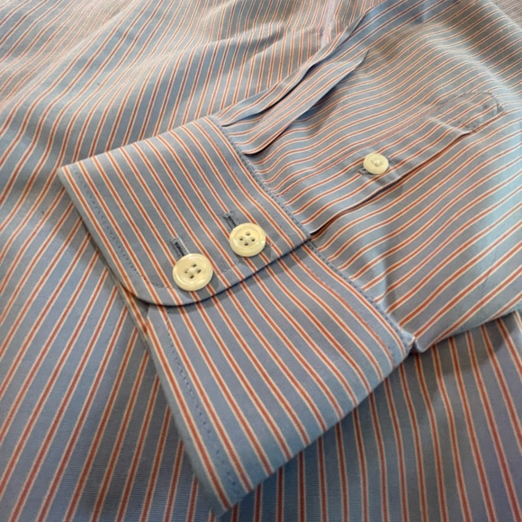 3 for 25$L.L Bean Women Blue and Pink Striped Wrinkle Resistant long Sleep M - Picture 5 of 12